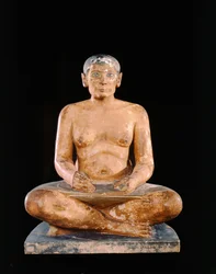Crouching Scribe Statue, from Saqqara, Old Kingdom